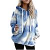 Damen Winter Freizeit Mode Locker Plüsch Kordelzug Kapuzenjacke