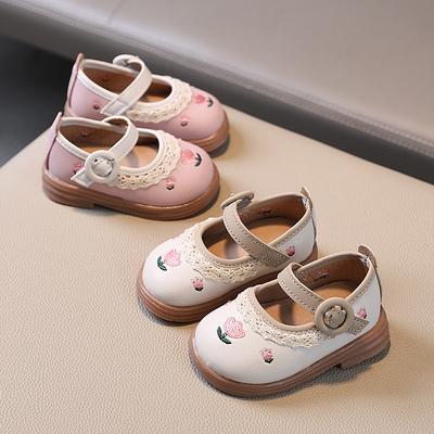 Mode Mädchenschuhe Frühling Neue Kinder Lederschuhe Einfache Kinder Prinzessinnenschuhe Weich besohlte Babyschuhe Rutschfester Mädchen Freizeitschuh