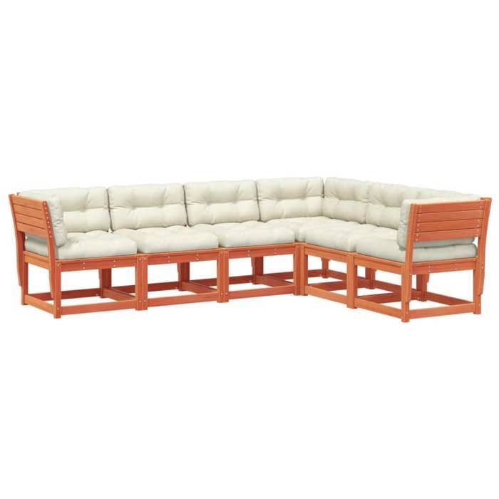 VidaXL Garden Lounge Set with Cushions 6 Pcs, Patio Seating, Furniture Set, Outdoor Terrace Furniture, Wax 3217022