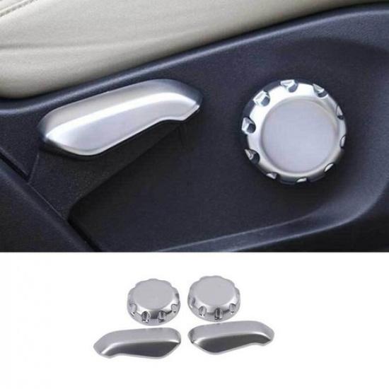 4PCS For Ford Edge 2015- Matte Silver Electric Seat Adjustment Cover Trim