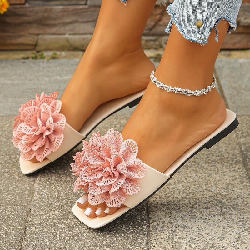 Fashion Designer Women's Elegant Slippers Flats Sandals Woman Soft and Comfortable Shoes Summer Fad Slides 2025 New Walking Soft