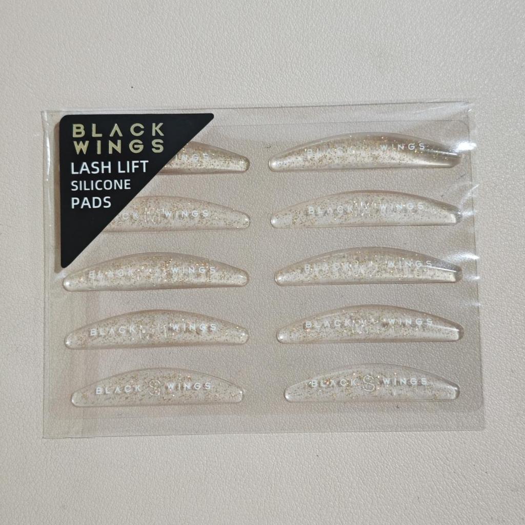 BLACKWINGS 5 Paar goldene Pailletten Wimperndauerwelle Silikonpads Wimperndauerwelle Pad Silikon klebrig