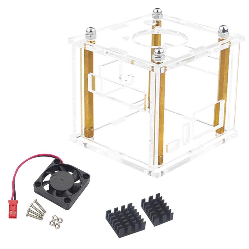 Orange Pi Zero 3 Acrylic Case with Fan & Heatsink - Protective Enclosure