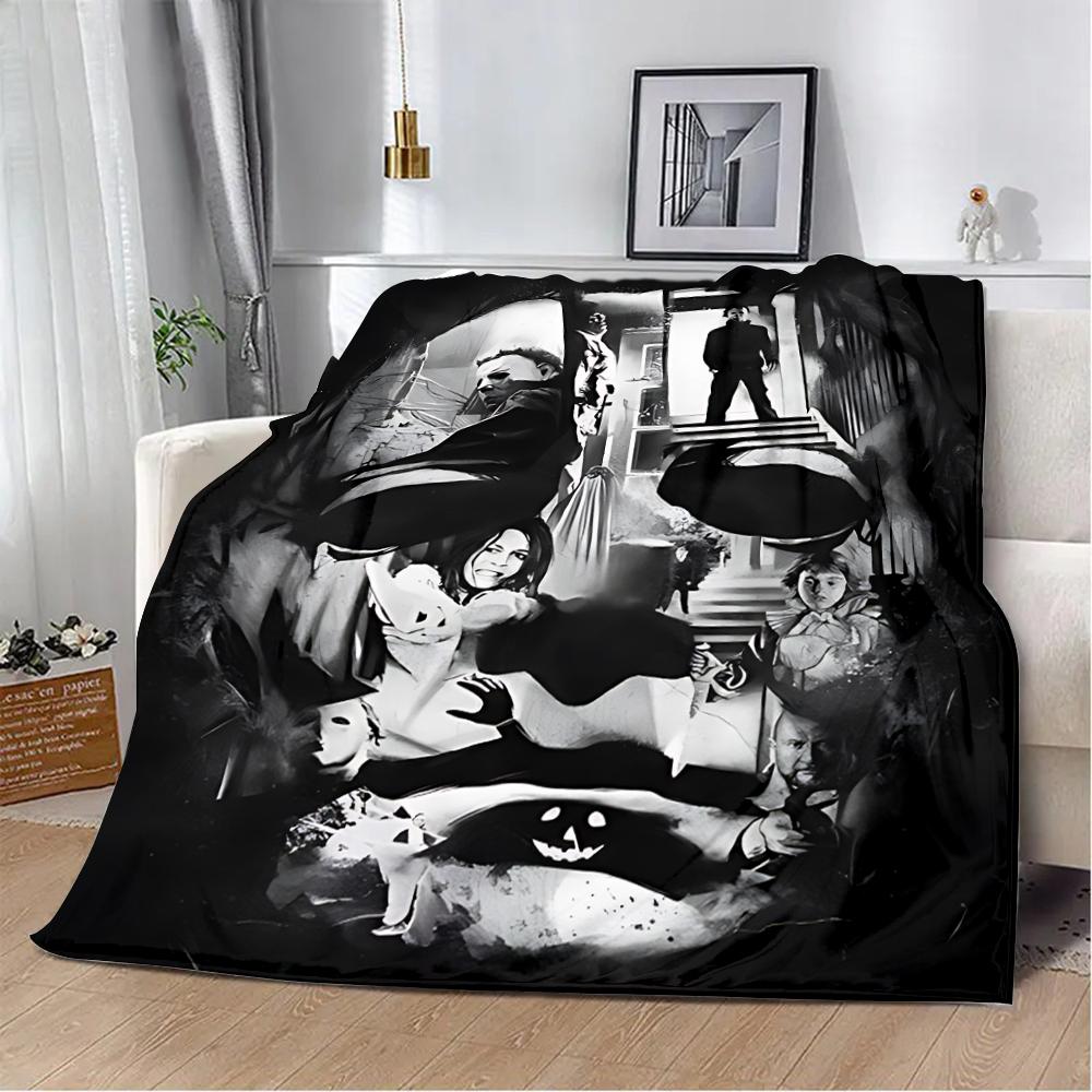 Horror Movie Halloween Printed Blanket Picnic Warm Soft Comfortable for Home Travel Bed Birthday Gift