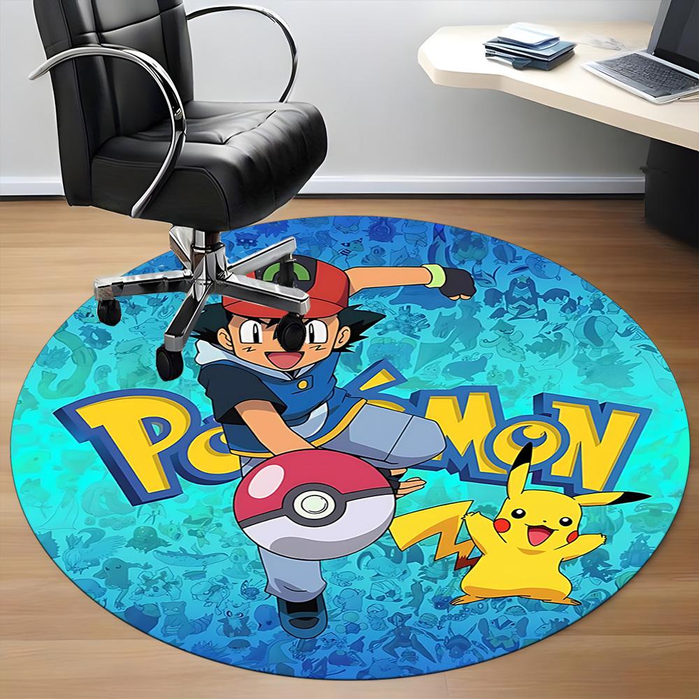 1pc Pokemon Office Round Area Rug, Under Office Chairs Bedroom Living Room Home Decor, Room Decoa1016289
