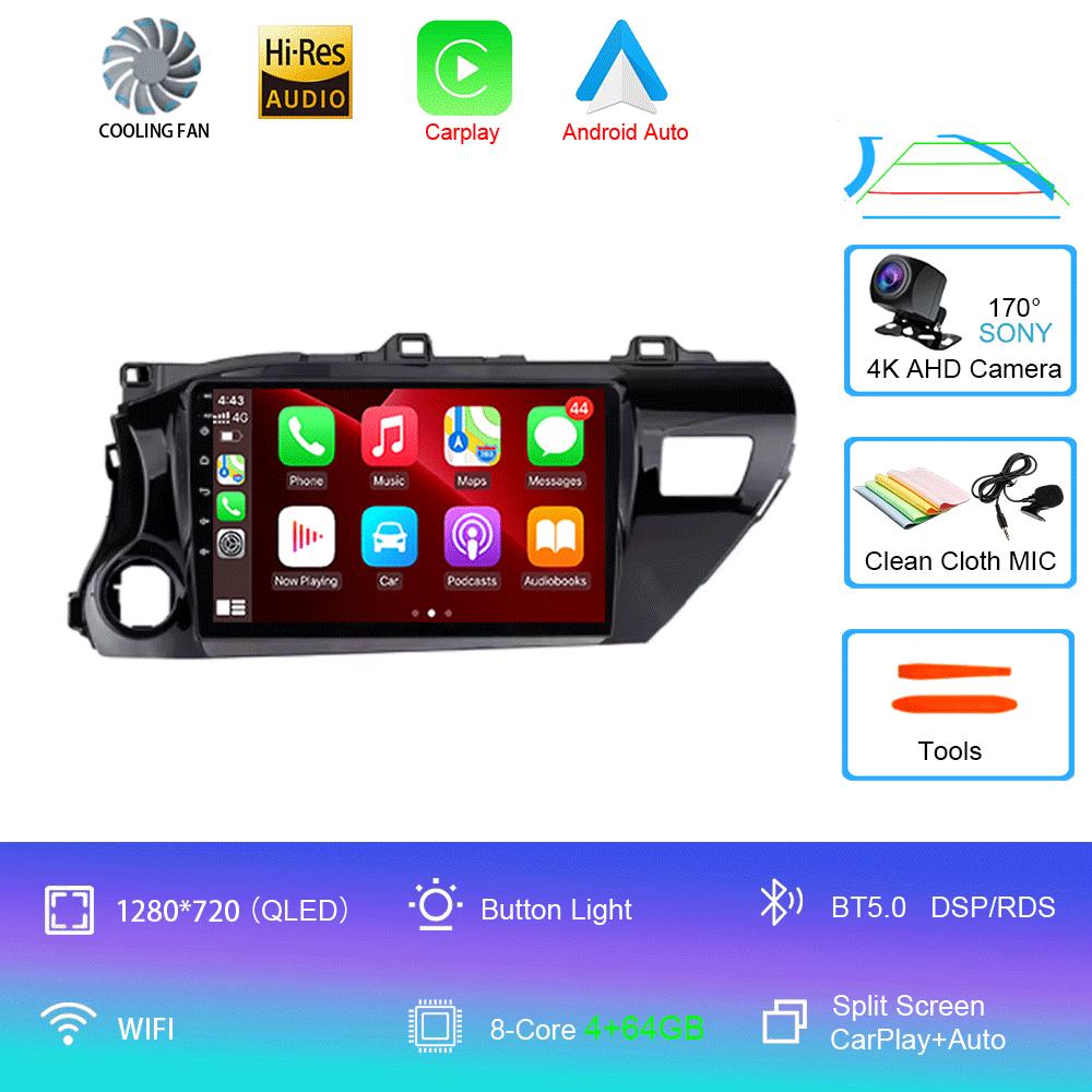 For Toyota Hilux Pick Up AN120 2015-2020 RHD LHD 8Core 2 Din Android 14 Auto Car Radio Multimedia 2din Stereo Carplay GPS Dvd