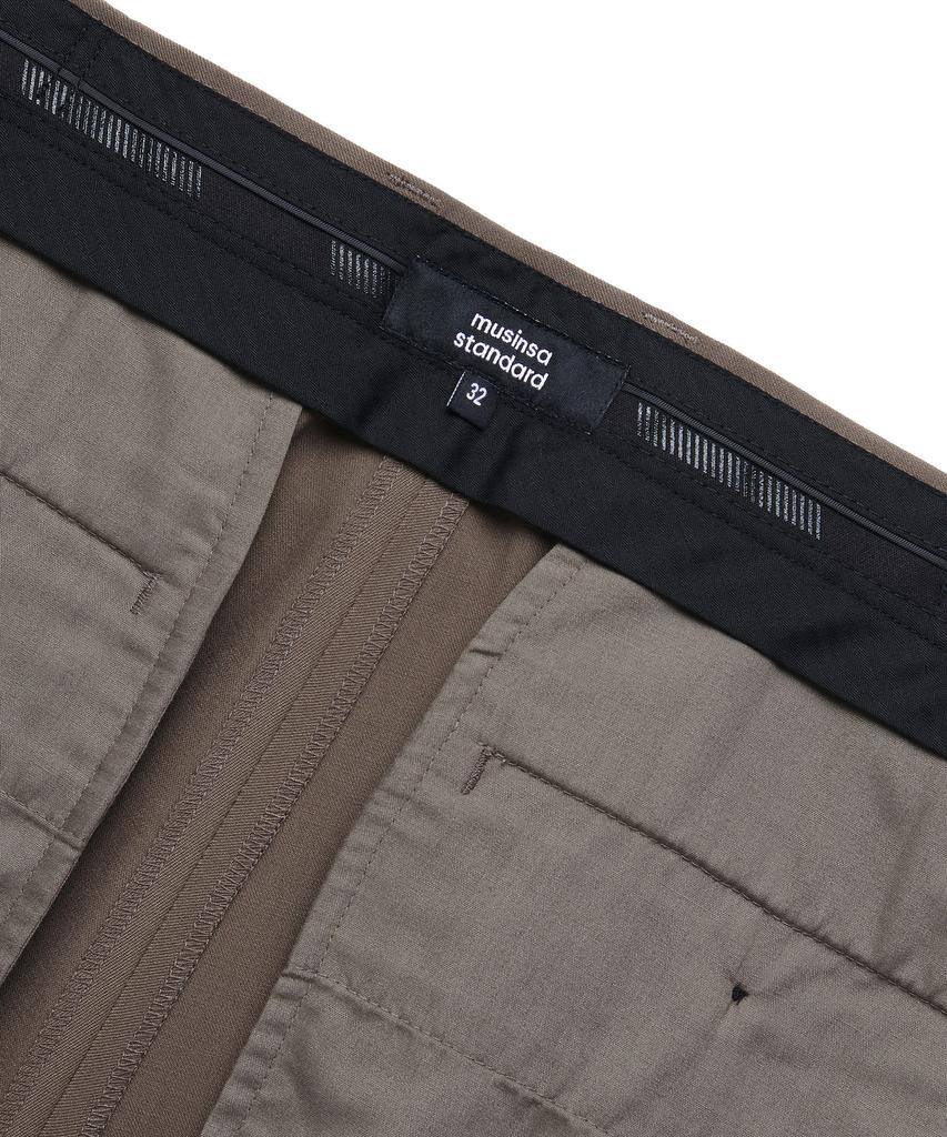 Musinsa Standard Loose Tapered Hidden Banding Crop Slacks [Light Brown]