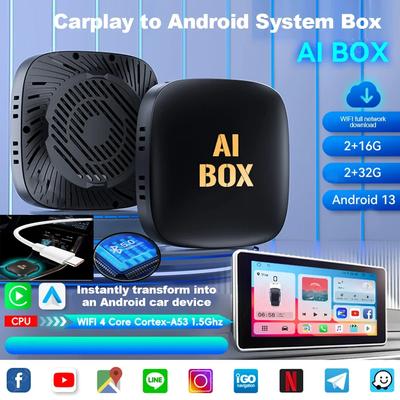 Smart Mini Ai Box 2+32GB Android 10 Support Netflix YouTube Wireless CarPly Suitable for 99% of Cars with Wired Carplay
