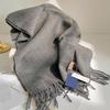 Solid  Wool Scarf Women Winter Warm Scarves Soft Big Size Thick Shawl Brown Cashmere Pashmina Neckerchief Christmas Gift