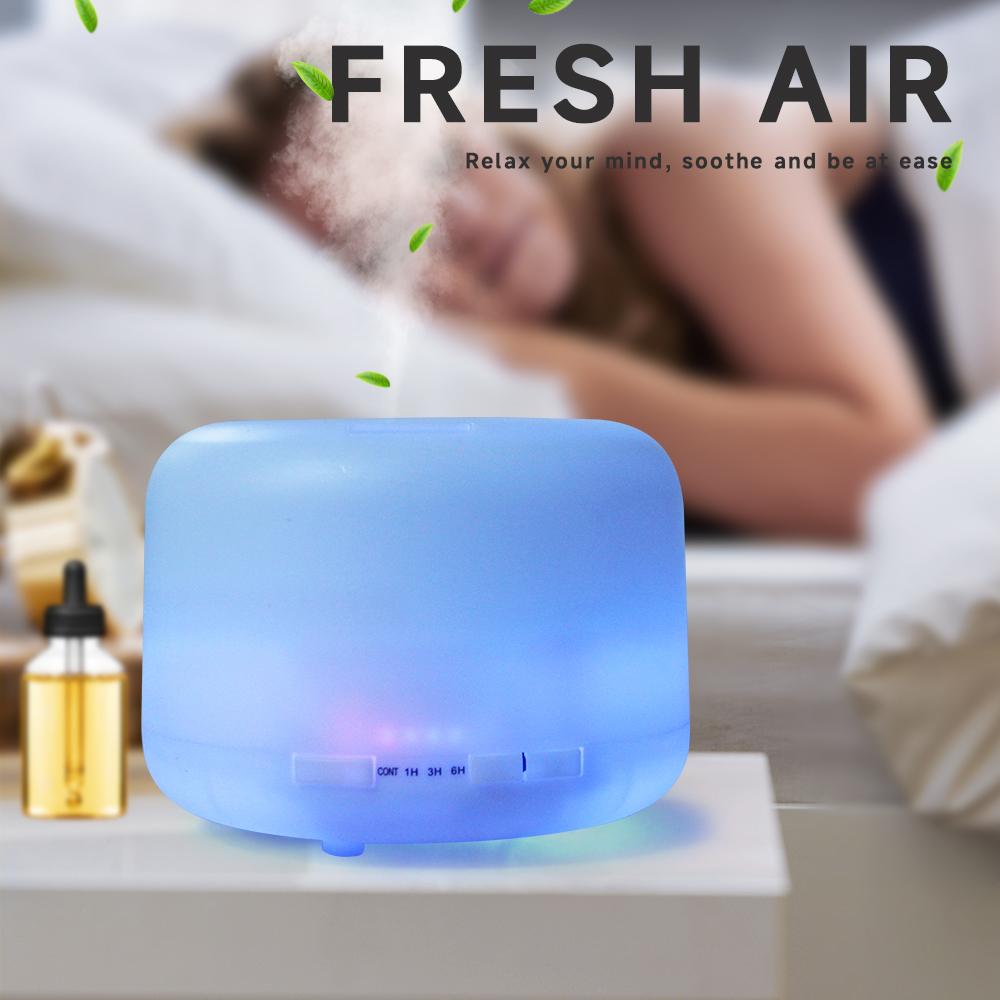 500ml Essential Oil Diffuser  Remote Control, Ultrasonic Air Humidifier Aroma Fragrant Oil Vaporizer Timer and Auto-Off