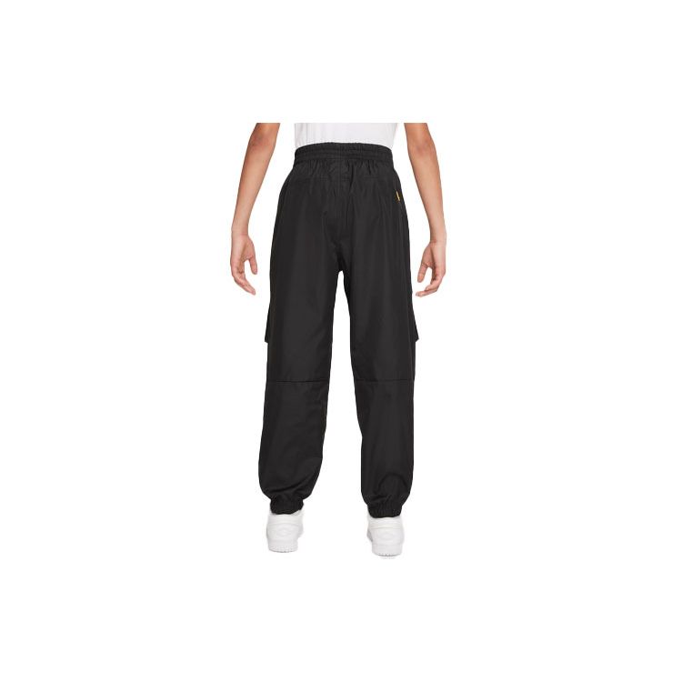 Jordan Logo Print Big Pocket Casual Pants Kids Bottoms Black DQ8143-010