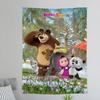 Cartoon MMasha And The BBears DIY Wall Tapestry Hippie Flower Wall Carpets Dorm Decor Wall Art Decor