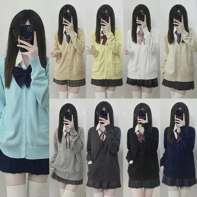 Cardigan Uniforme JK Estilo Colegial Japonês - Suéter Doce, Versátil, de Manga Comprida para Outono/Inverno