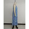 New Women's Abstract Print Sleeveless V-Neck Maxi Dress, Flowy Bohemian Long Dress for Summer Beach & Party