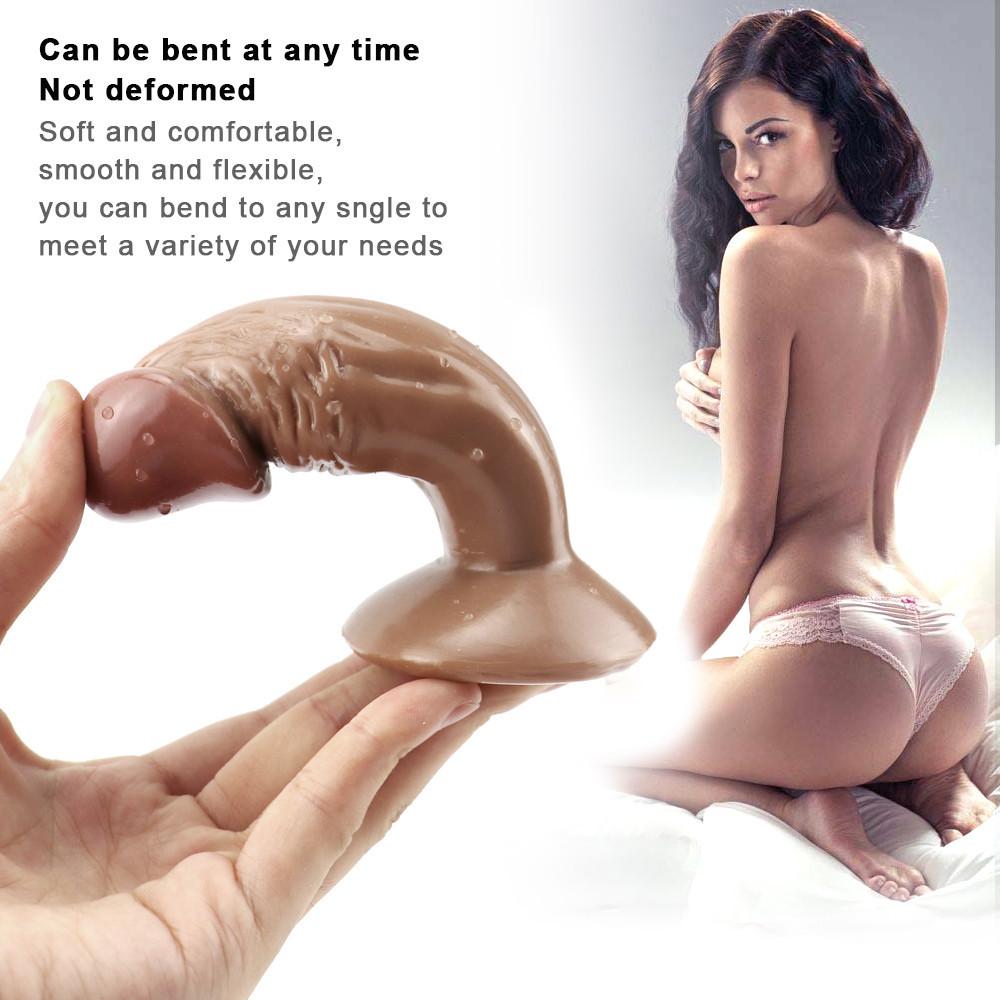 Brown Simulation Dildo Super Small Mini Size Female Small Eggless Dildo Backyard Suction Cup Small Anal Plug Sex Toys Shop