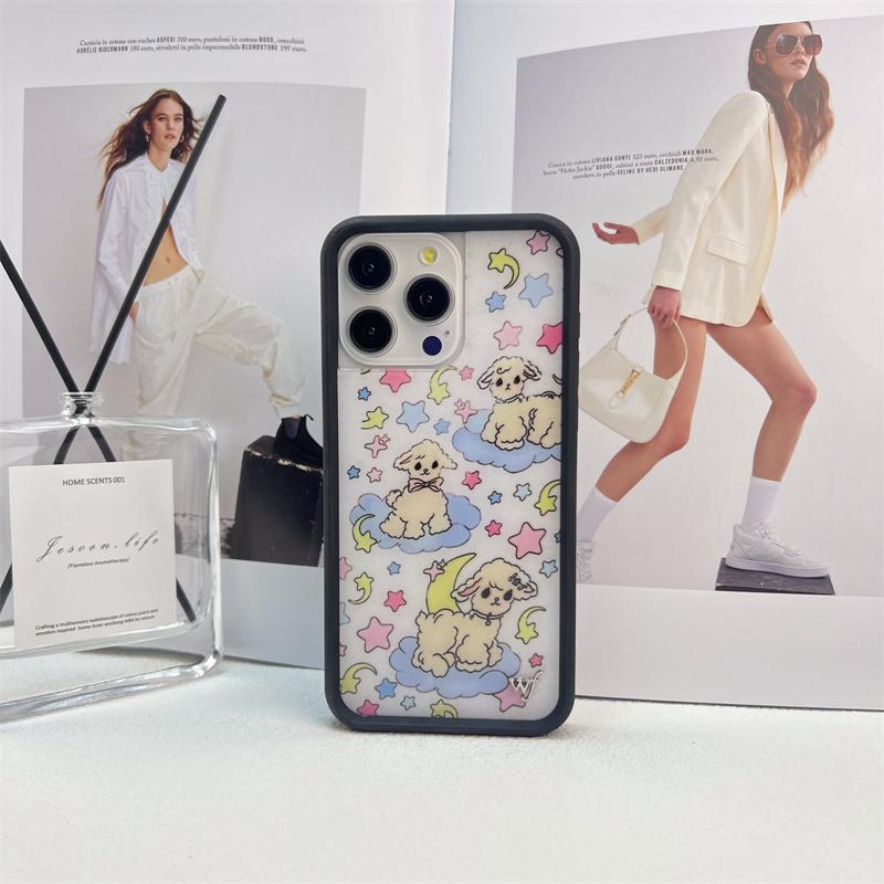 Wildflower cartoon cute phone case Animal Kitten Bear For iPhone 17 Pro 13 Pro 14 Pro 15 Promax WF Pigeon Lamb Swan phone case