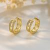 Elegant Inlaid Zircon Ear Cuff and Gold Electroplated Elf Ear Stud Earrings for Women