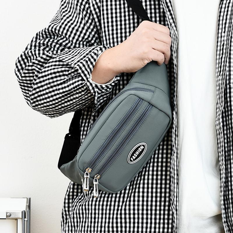 Unisex Breast Package Waterproof Outdoor Sports Bag Canvas Pouch Korean-style Waist Bag Fanny Pouch Crossbody Male Banana Bag