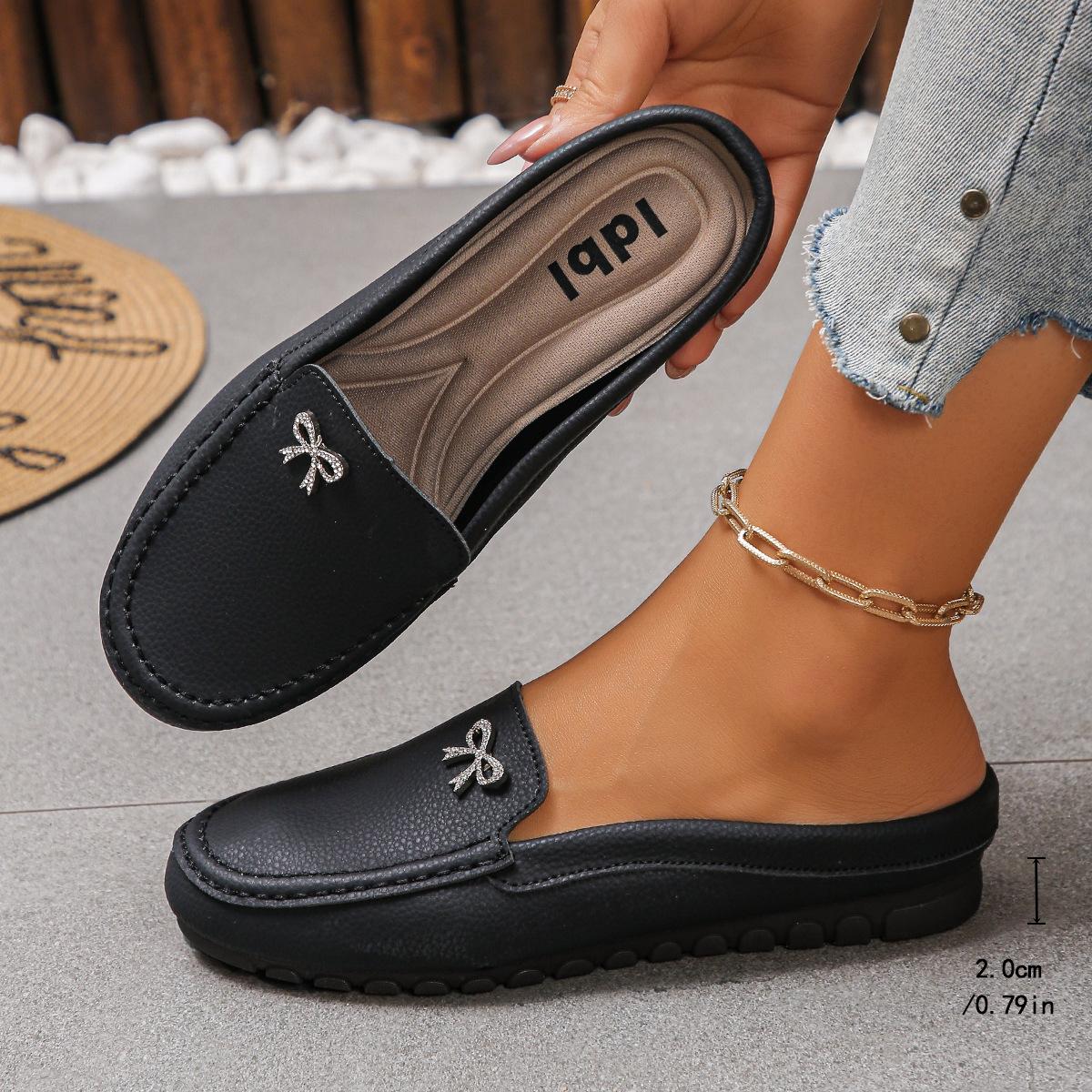 Spring and Summer Hollowed-Out Breathable Women s Flat Shoes 36 чёрный