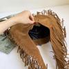Vintage Fringe Hobo Bag Women Tassel Shoulder Bag Large Retro Tote Handbags Hippie Armpit Bag Western Cowgirl Underarm Pouch