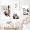Snowboard Snowman Squirrel Deer Snow Landscape Wall Art Canvas Painting Posters And Prints Wall Pictures For Living Room Decor