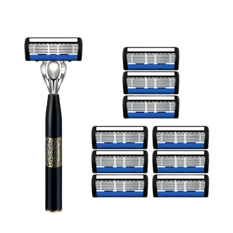 6-Layer Shaver Blade Manual Razor with Replaceable Blades No Skin Damage Blades Shaver Resistant Water Wash Shaver