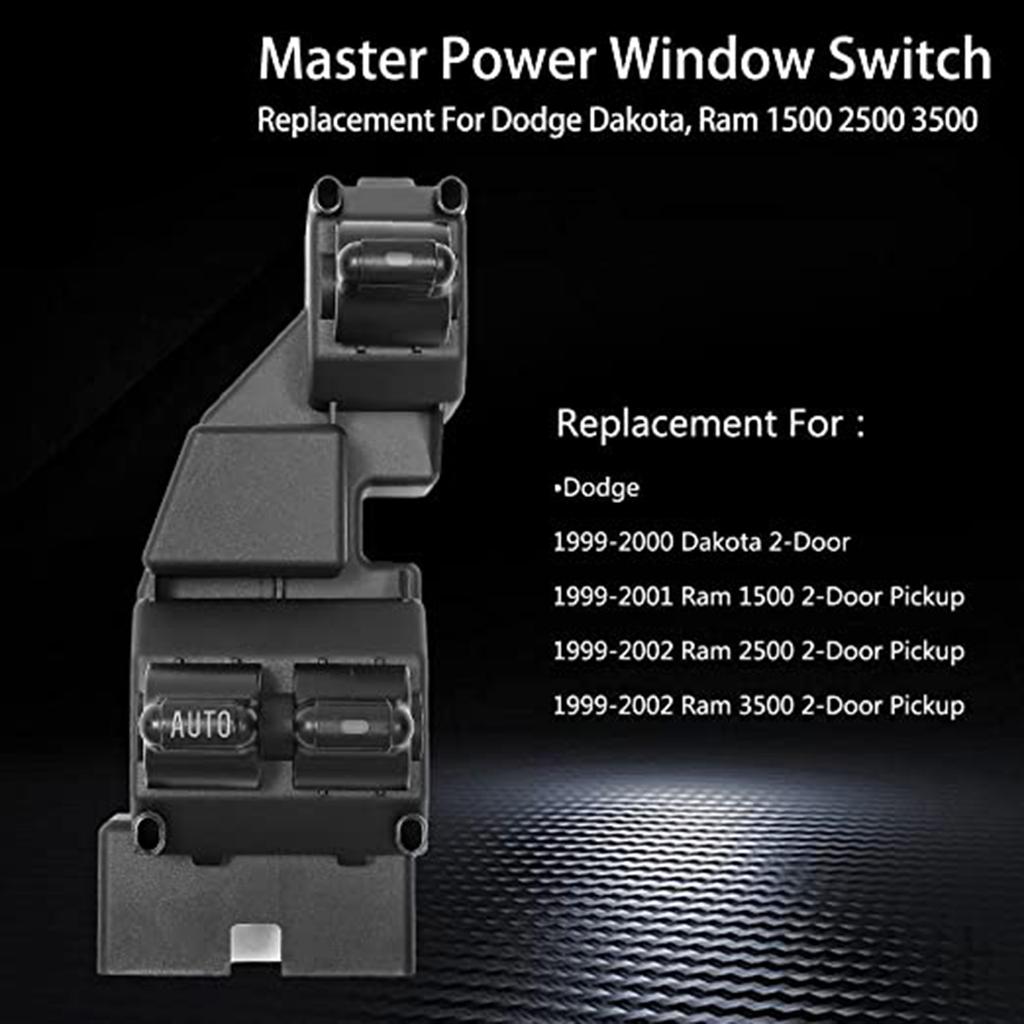 Car Power Master Electric Window Controller Switch Console Sturdy Replacement Part Compatible for Ram 56021912AA 901440