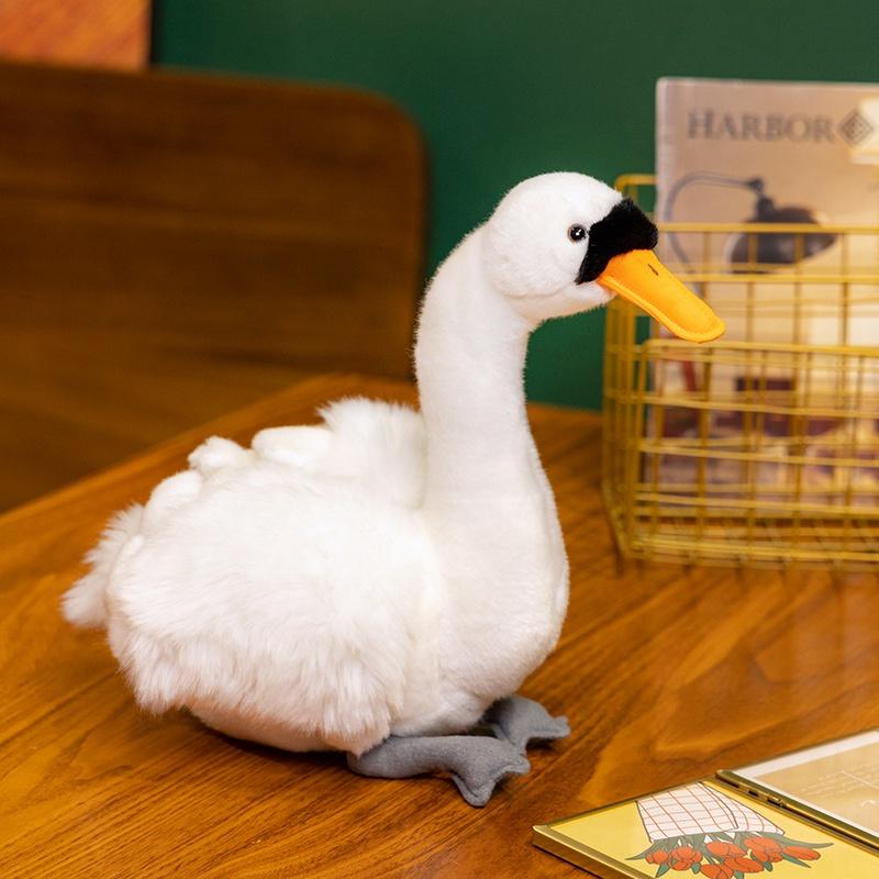 

24 см имитация черно-белого лебедя плюшевые игрушки милая птица мягкая игрушка кукла для подарков возлюбленным 24cm белый