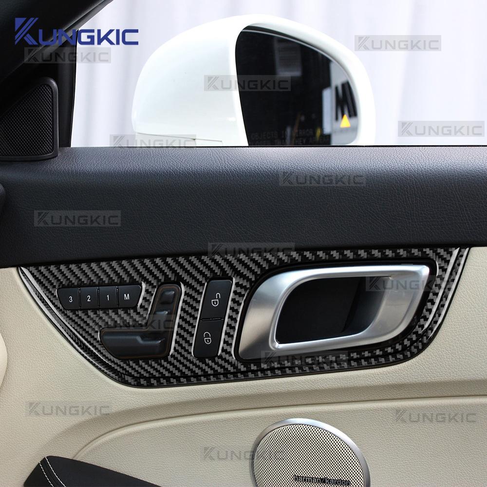 Carbon Fiber Door Handle Frame Sticker for Mercedes Benz SLK R172 2011-2016 SLC 2016-2020 Interior