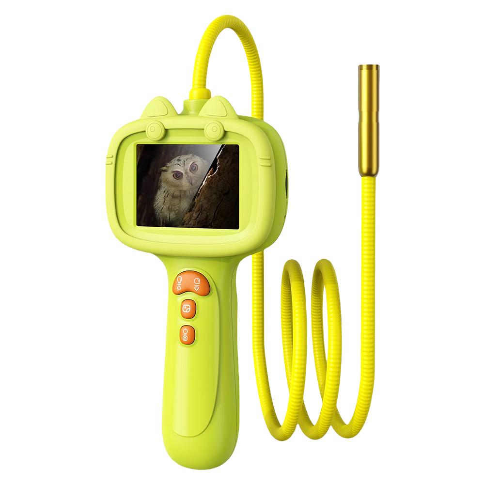 

Kids Endoscope with Light 2.4 Inch Screen Borescope Snake Camera IP67 Nature Science Exploration Inspection Pipe Mirror Camera зелений