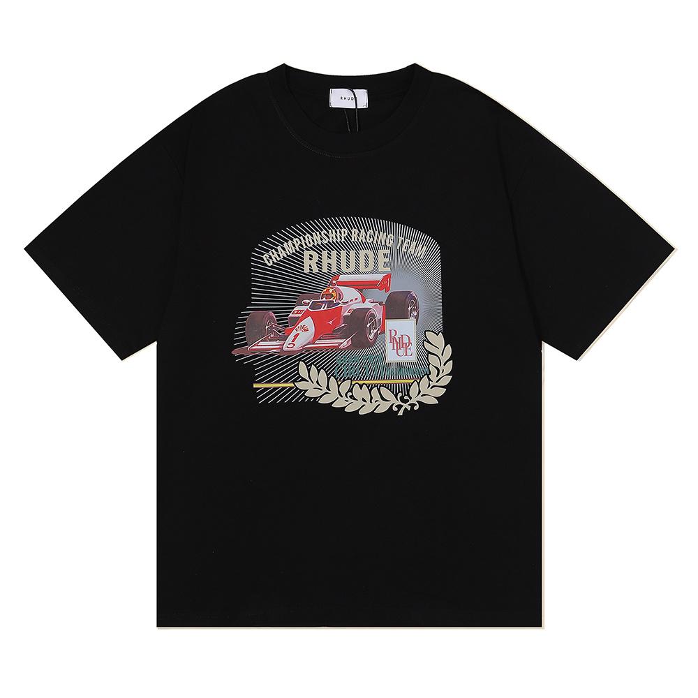 Summer Men Women Formula 1 Racing GRAN PRIX CIRCUIT DE MONACO Print Boxy Oversized Cotton Tee 100% Cotton T-shirt S чёрный