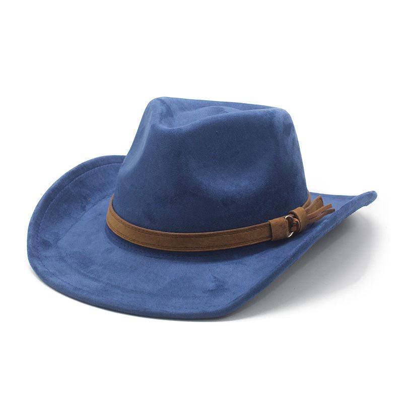 

Wind Top Hat Retro Style Suede Western Cowboy Hat Men S And Women S Couple Jazz Hat M（56-58cm）