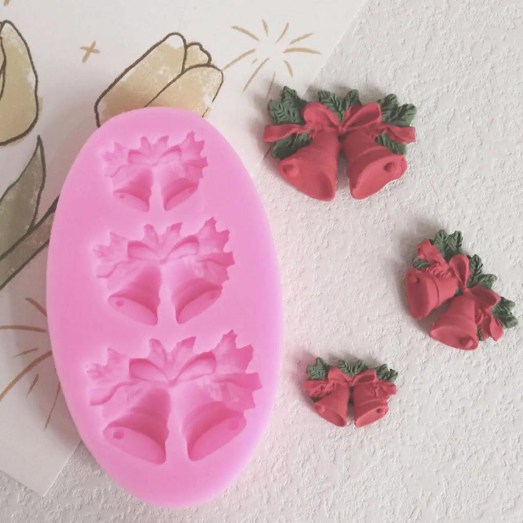 1pc/2pcs/3pcs - 3D Christmas Bell Silicone Mold-Create DIY Cake Decorations and Baked Goods-Kitchen Tools, Christmas Gift