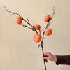 3/5/7 Heads Artificial Persimmon Branch Handmade Foam Artificial Fruits Branches Plastic Elegant Simulation Persimmon Fruit