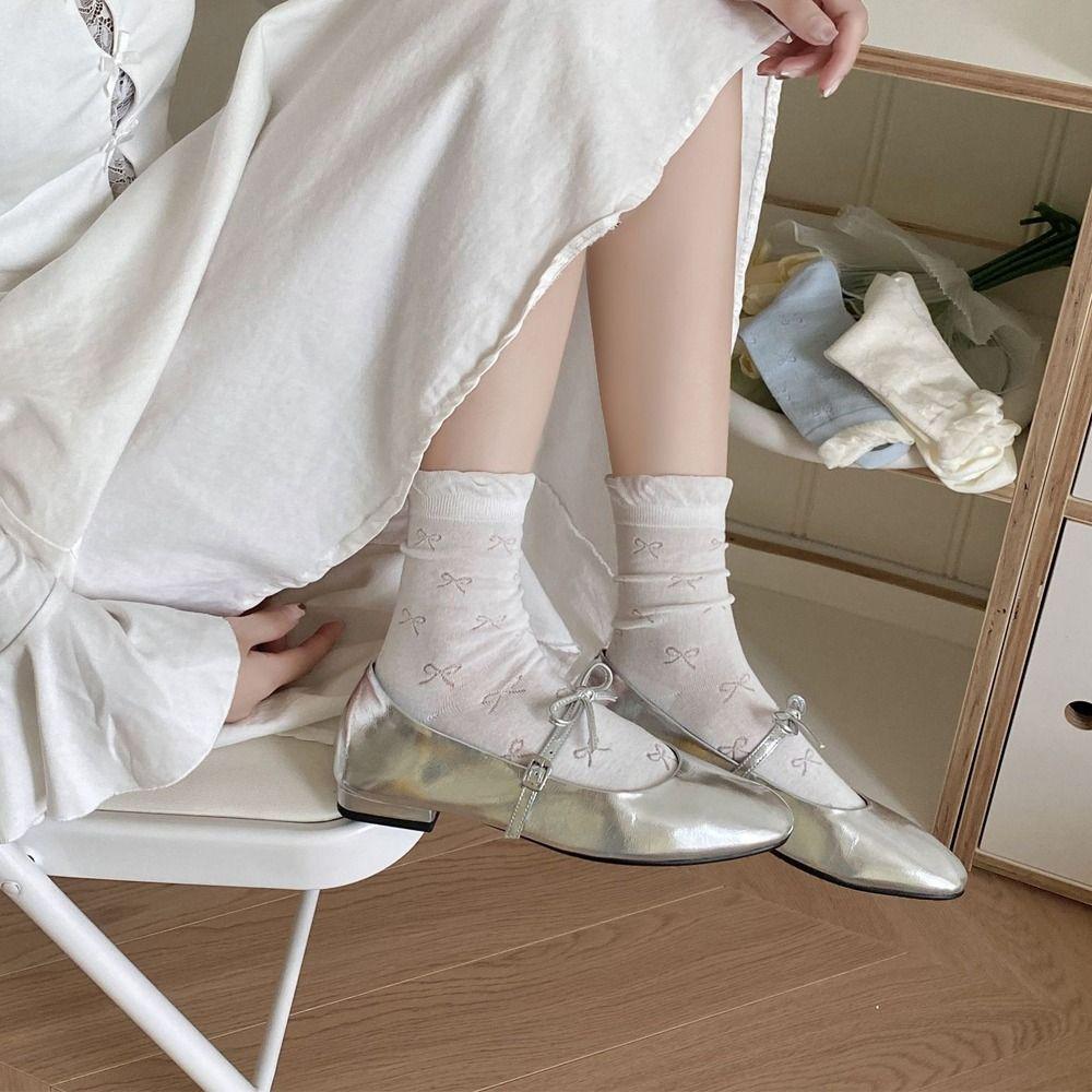 Hollow Out Long Socks Bowknot Socks New Stockings  for Girls