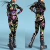 3D Digital Printing Stage Performance Costumes Adults Halloween Events Carnival Theme Party Cosplay Outfit Pretend Game Jumpsuit