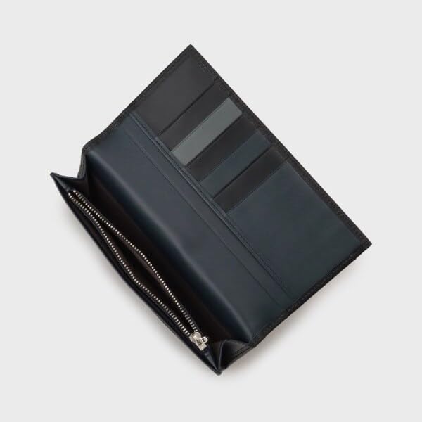 Takeo Kikuchi Long Embossed Color Green 00 Men's Wallet, Leather, Block, (622) (FREE)