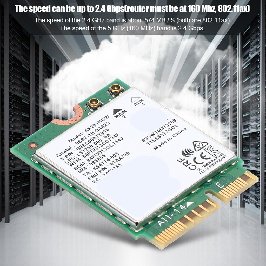 Sieťová karta pre Intel AX201NGW WIFI 6 Gigabit 2400M M.2.CNVio2 Rozhranie pre Bluetooth 5.0