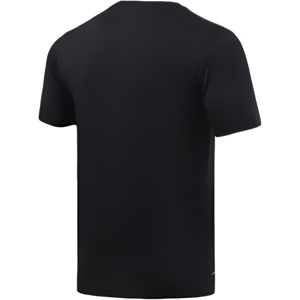 Li Ning Wade Series Reflective Letter Quick-Dry Sports Crew Neck Short Sleeve T-Shirt Men Tops Black ATSR287-1