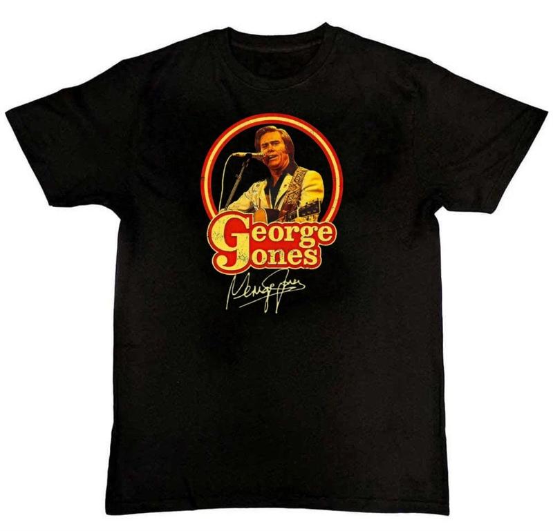 Signed George Jones Country Music Retro Unisex T-Shirt XL