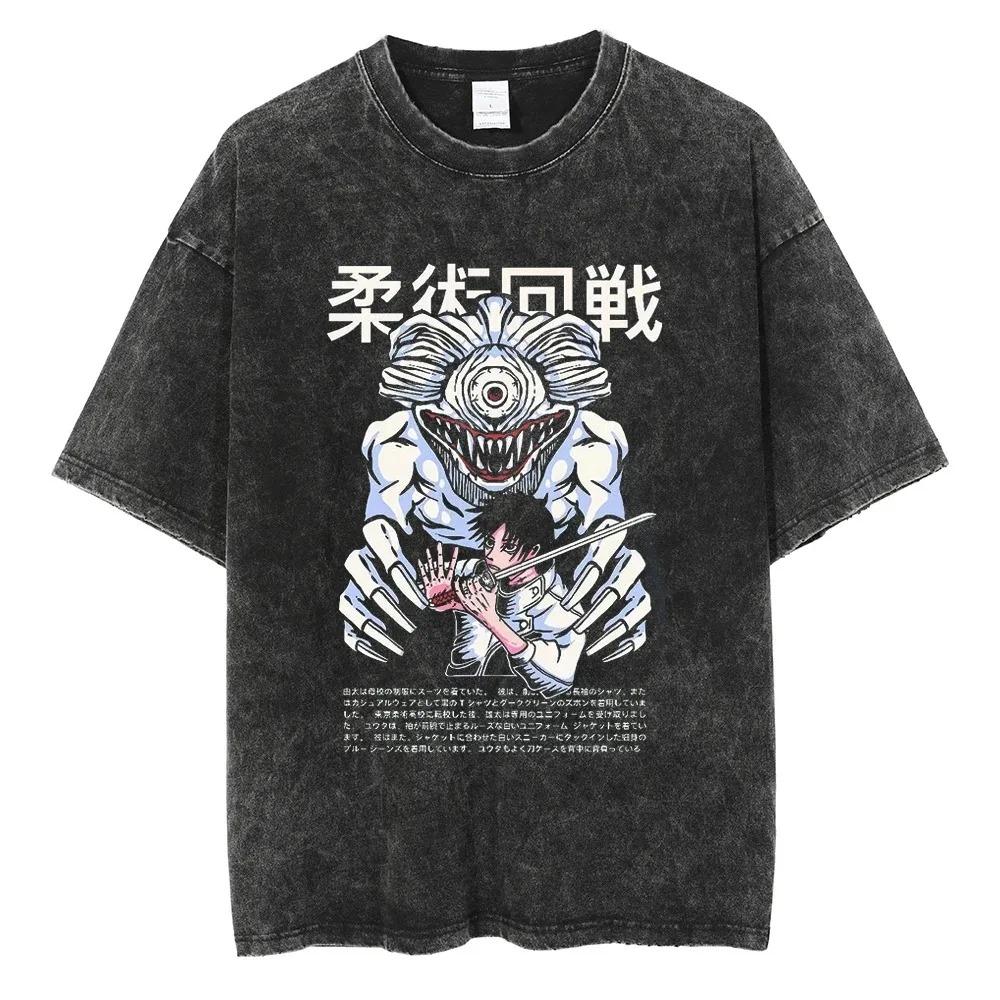 Satoru Gojo Graphic Print T-shirt Anime Jujutsu Kaisen Tee Men Women Short Sleeve Crewneck Tshirts Harajuku Male Cotton T Shirt