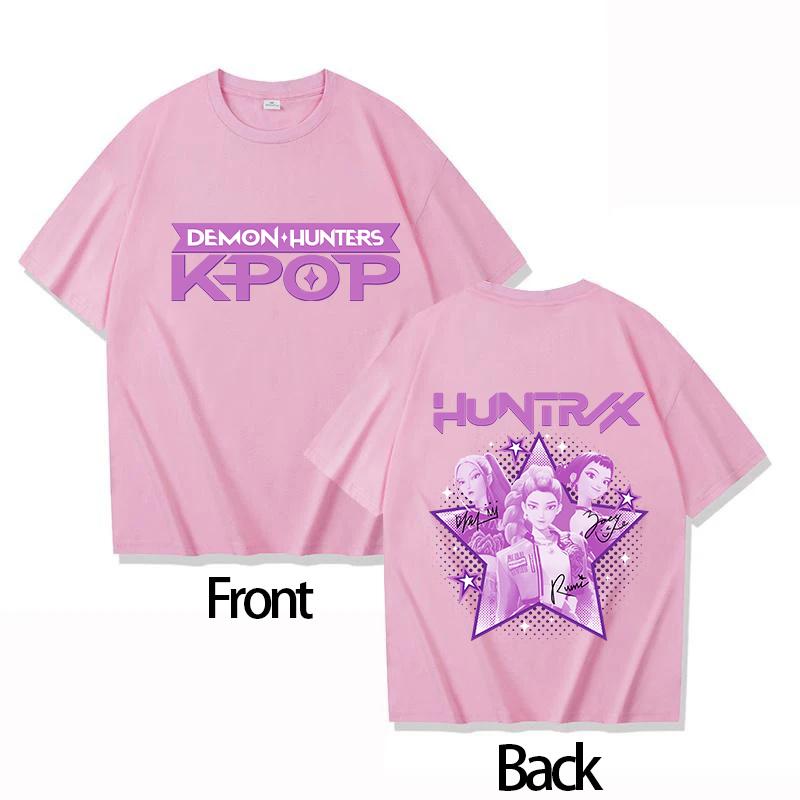 New Movie KPOP Demon Hunter RUMI Parent-child Cotton Round Neck Boys Girls T-shirt
