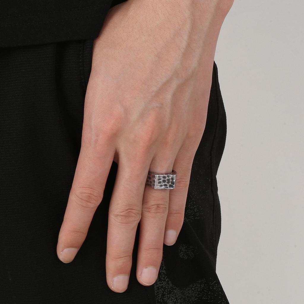 Kalen Stainless Steel Geometric Square Round Ring Men‘s Hip Pop Cool Boy Gift #7-#11 Chunky Anillos Polished Trend Jewelry