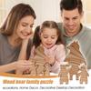 Holz Bären Familie Puzzle Niedliche Holz Bären Skulptur Einzigartiges Cartoon Wohndekor Dekorative Schreibtischdekoration Für Mama