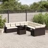VidaXL Garden Furniture Set and Cushions 11 Pcs Brown Braided Resin 3268173