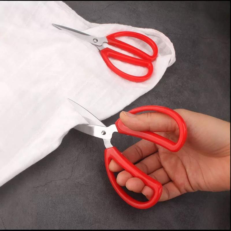 Stainless Steel Household Kitchen Scissors, Office Scissors, Red Scissors, Industrial Tailoring Thread Cutters