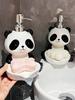 Creative Panda Lotion Bottle Dual Purpose Soap Box Two In One Shampoo Shower Gel Ceramic Press Split Bottle Soap Dispenser