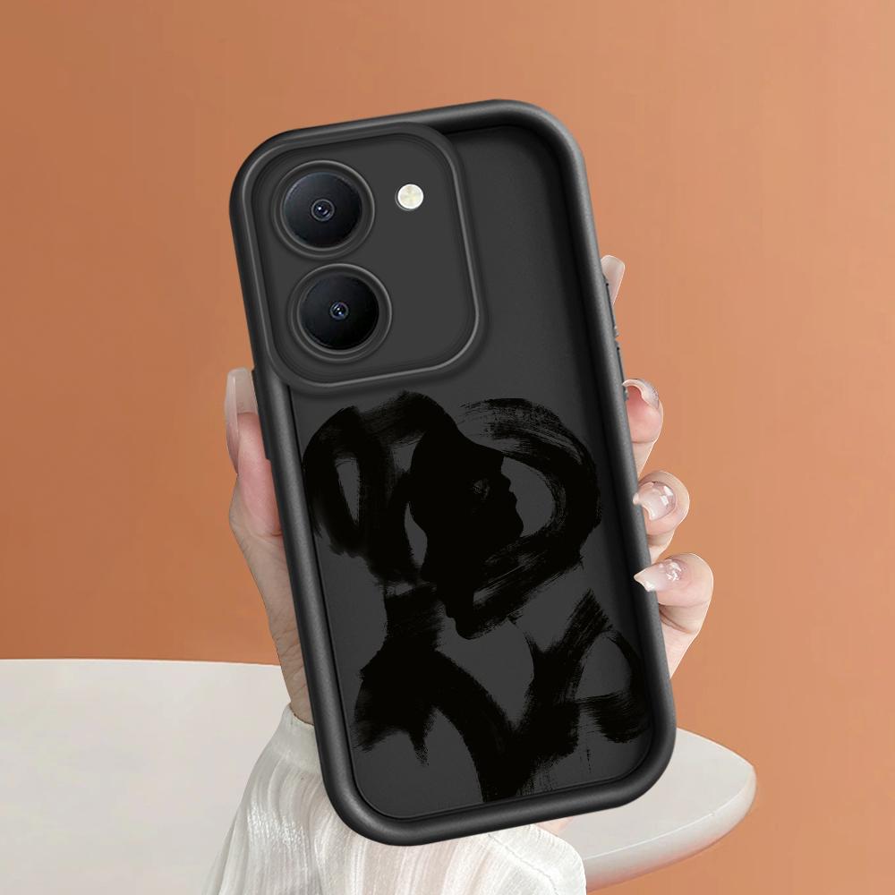 Soft Silicone Square Ladders Cartoon Pattern Full Cover Camera Protection Shockproof Case for iPhone Infinix Tecno Vivo