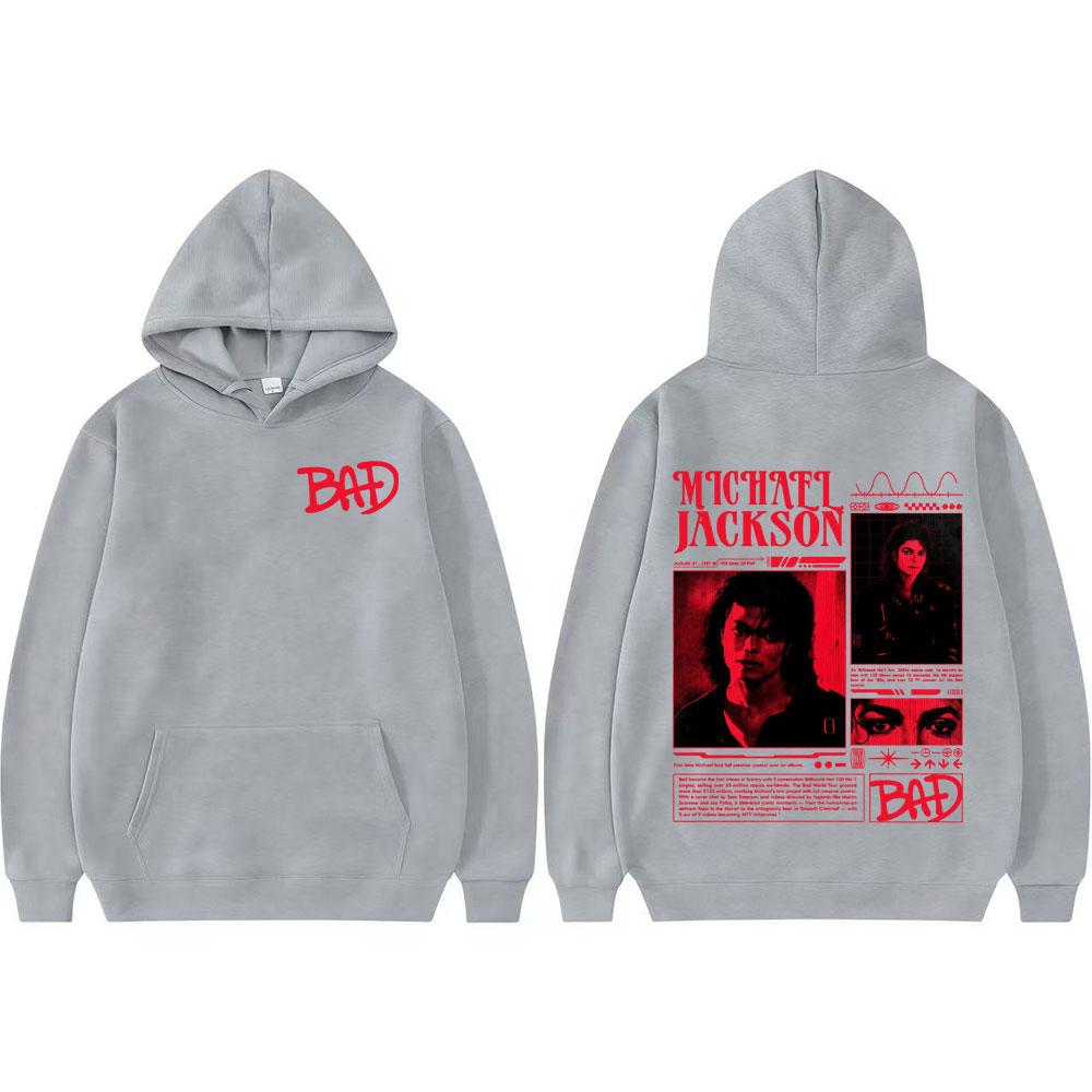 Michael Jackson King of Pop Bad Era Tour Sweatshirts Men Women Harajuku Hip Hop Punk Hoodies Casual Hoodie