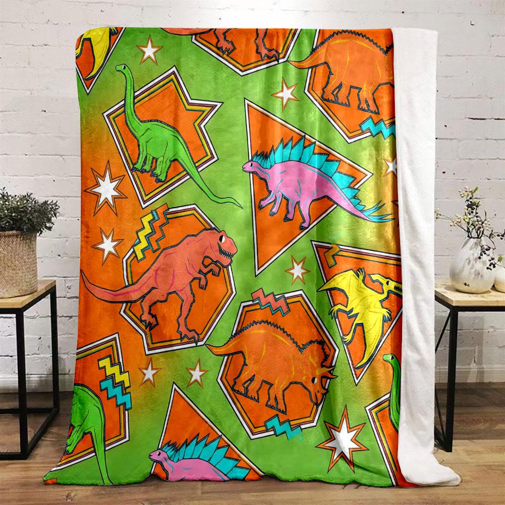 Stil Cartoon Dinosaurier Graffiti Stil Druck Decke Zuhause Reise Camping für Erwachsene und Kinder Luxuriöse Geschenke Mehrere Größen